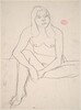 Untitled [seated female nude with clasped hands] [recto/verso]