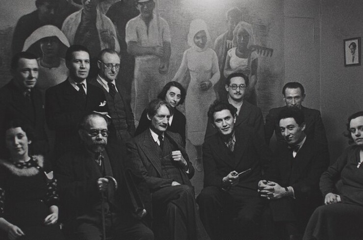 David Seymour (Chim), Henri Barbusse and Left-wing Intellectuals at his Monde Office, Paris, 1935, printed 1982
