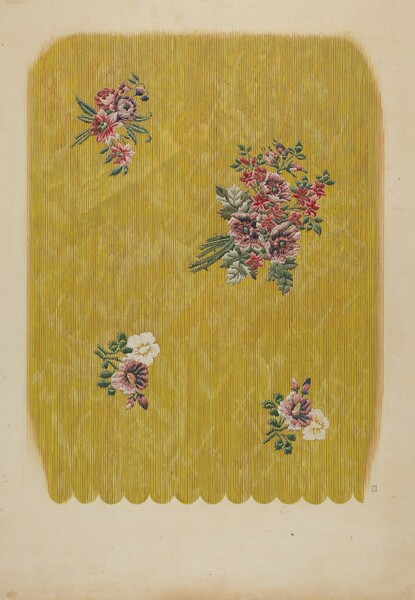 Silk with Embroidered Flowers