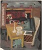 Interior with Figure Sitting Behind a Desk [recto]