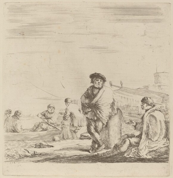Standing Sailor Talking with a Seated Levantine