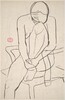 Untitled [seated nude with resting her head on her knee] [recto]