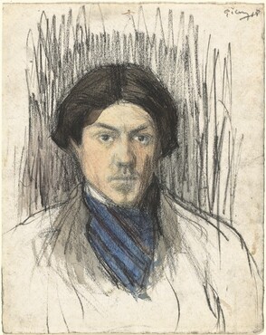 Pablo Picasso, a) Self-Portrait; b) Untitled (Woman Strolling), 1901/19021901/1902
