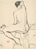 Untitled [nude seated on a stool with her right arm over her head] [recto]