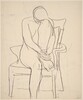 Untitled [seated nude with resting her head on her retracted leg] [verso]
