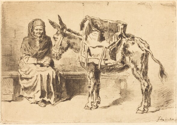 Cacoletière Assise (Seated Woman and Ass)