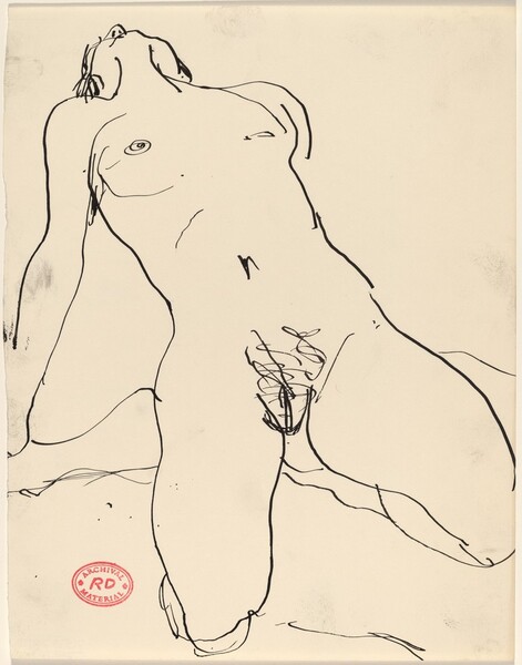 Untitled [kneeling female nude leaning back]