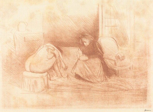 Woman at Her Toilette with Her Maid (second horizontal plate)