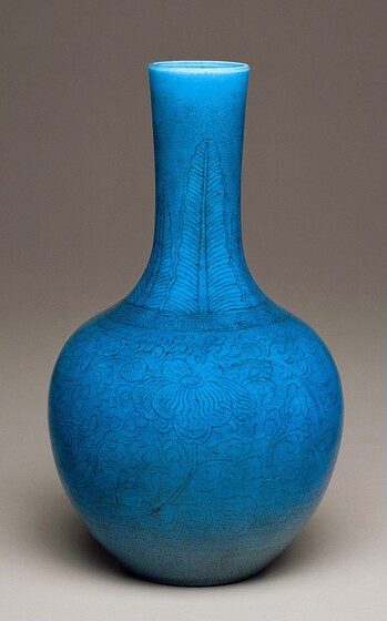 Large Wide Mouth Tall Vase Crackled Glass Effect Flower Vase Blue Green Pink 