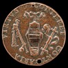 Shield of Carafa Arms between a Steelyard and a Spigot [reverse]