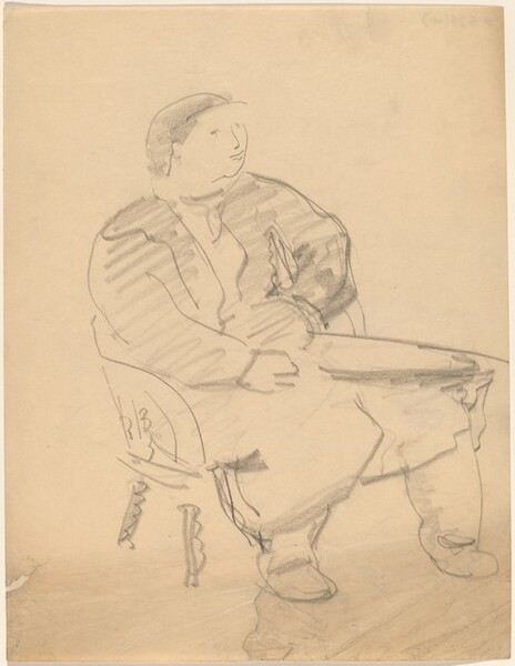 Seated Figure Turned Three-quarters to the Right, Hands on Lap