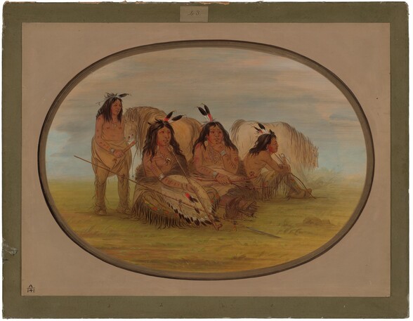 Camanchee Chief with Three Warriors