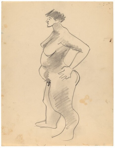 Large Standing Female Nude Turned to the Left, Hand on Hip