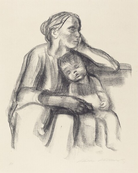 Working-Class Woman with Sleeping Child (Arbeiter Frau mit Schlafendem Jungen)