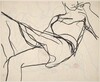 Untitled [seated woman holding a cigarette and touching her foot]