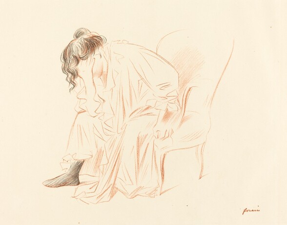 Seated Woman with Her Head Resting on Her Right Hand
