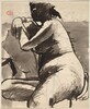 Untitled [seated female nude facing left] [recto]