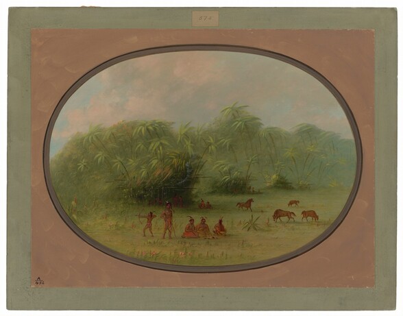 Indians and Horses in the Forest