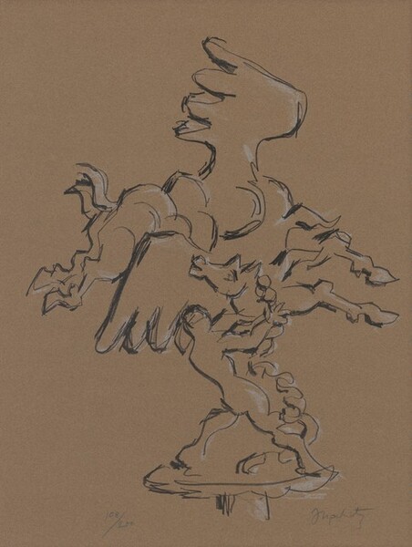 Pegasus Captive' . Print also known as 'Captive Pegasus', inspired