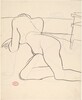 Untitled [reclining nude turning to rest on her arms]