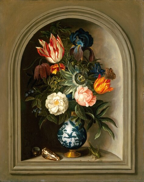 Vase of Flowers in a Niche