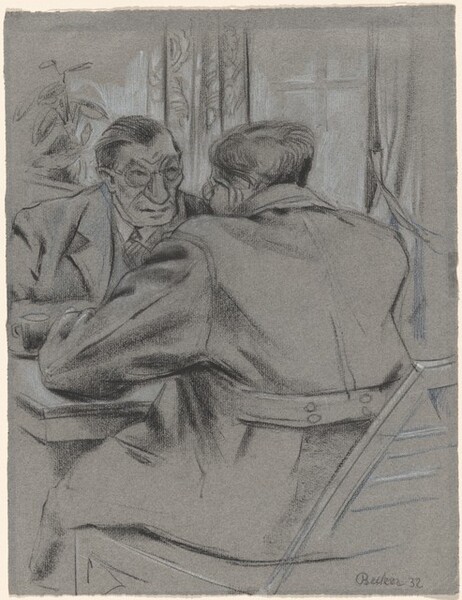 Two Men Seated at a Table