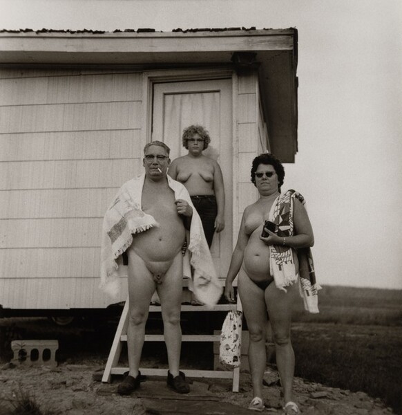 purenudism  camping nude Family at their cabin, nudist camp, P.A. 1965