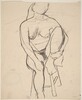 Untitled [seated nude with her left foot retracted onto stool seat] [verso]