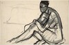 Untitled [nude seated with her left arm over her left leg] [recto]