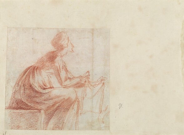 Woman Seated with a Piece of Cloth [verso]