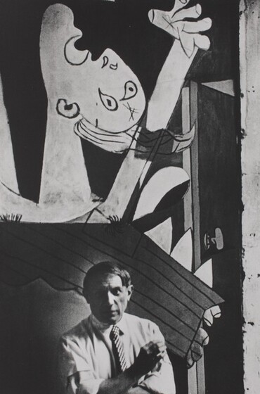 David Seymour (Chim), Pablo Picasso in front of Guernica, Paris, 1937, printed 1982