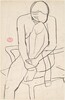 Untitled [seated nude with resting her head on her knee] [recto]