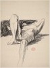 Untitled [reclining nude seen in deep perspective] [recto]