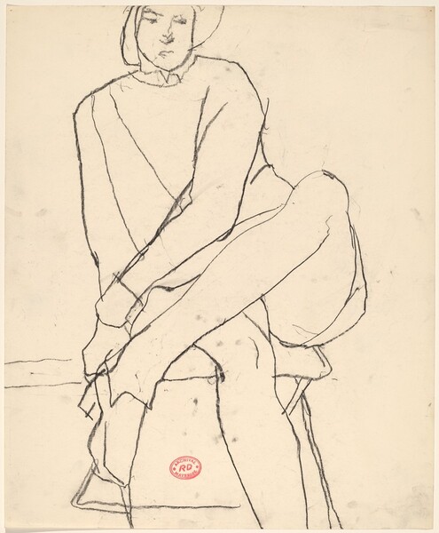 Untitled [seated woman leaning left and crossing her legs]