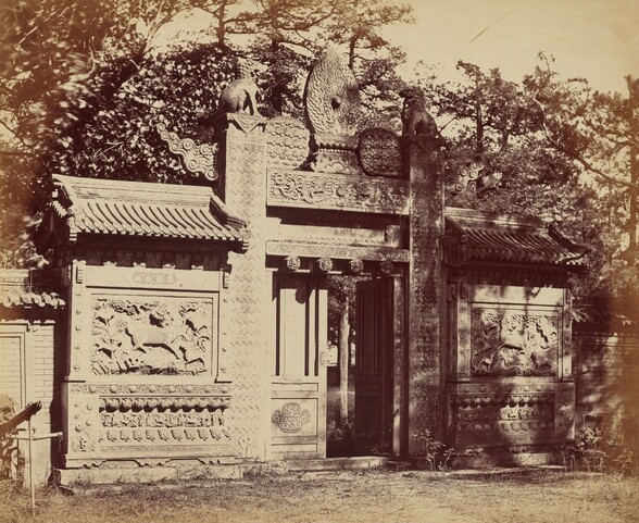 Exterior of the Tomb Depot Near Pekin, October 1860