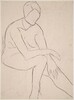 Untitled [seated female nude resting arm on left knee] [verso]