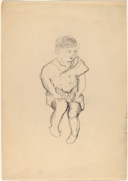 Seated Woman with Curly Hair