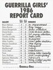 Guerrilla Girls' 1986 Report Card