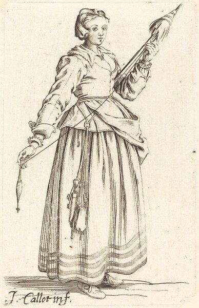 Young Woman with Distaff, Facing Right