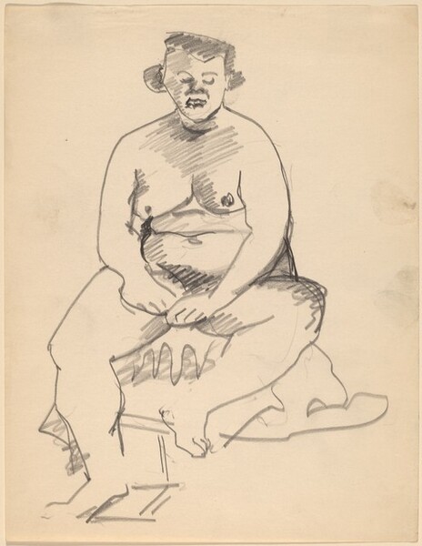 Seated Nude Facing Front with Hands Crossed