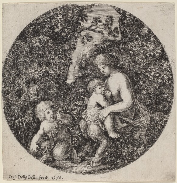 Female Satyr Nursing a Child in a Wooded Landscape
