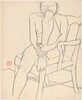 Untitled [seated nude with resting her head on her retracted leg] [recto]