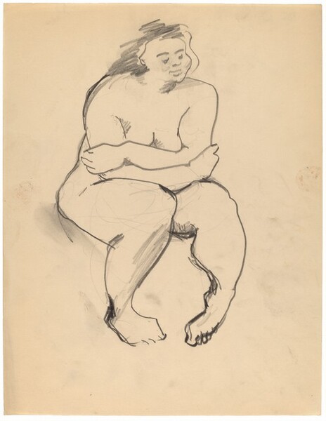 Seated Nude, Arms Crossed, Feet Turned In
