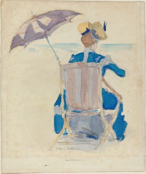 Woman in Blue at the Beach