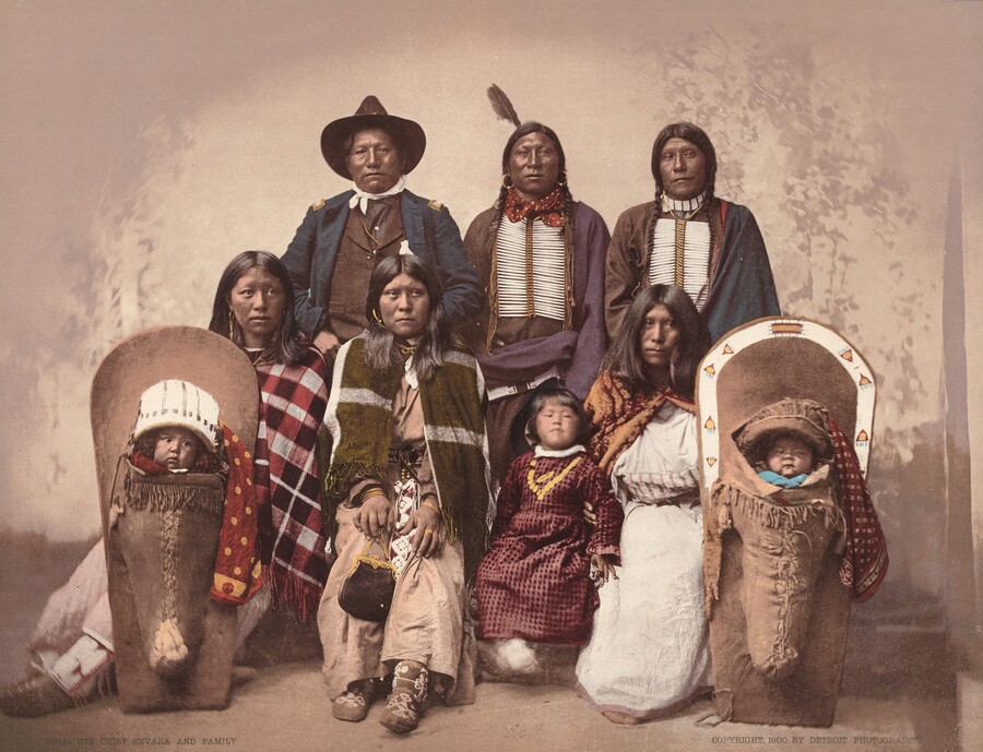 Charles A. Nast, Detroit Photographic Company, Ute Chief Severo and Family, c. 1885, published 1900
