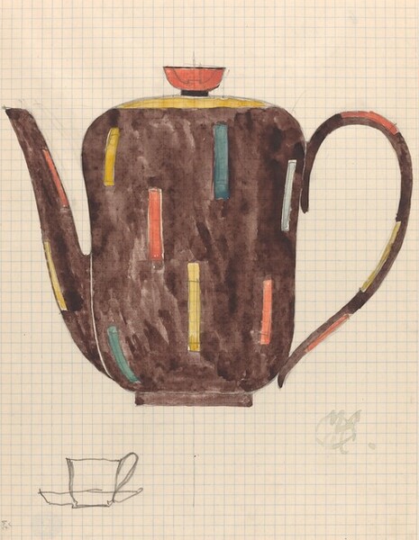Teapot, with Sketch of Cup