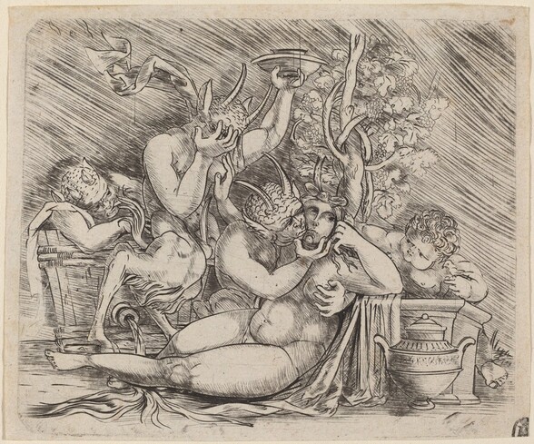 Bacchanalian Scene with Satyrs and a Maenad