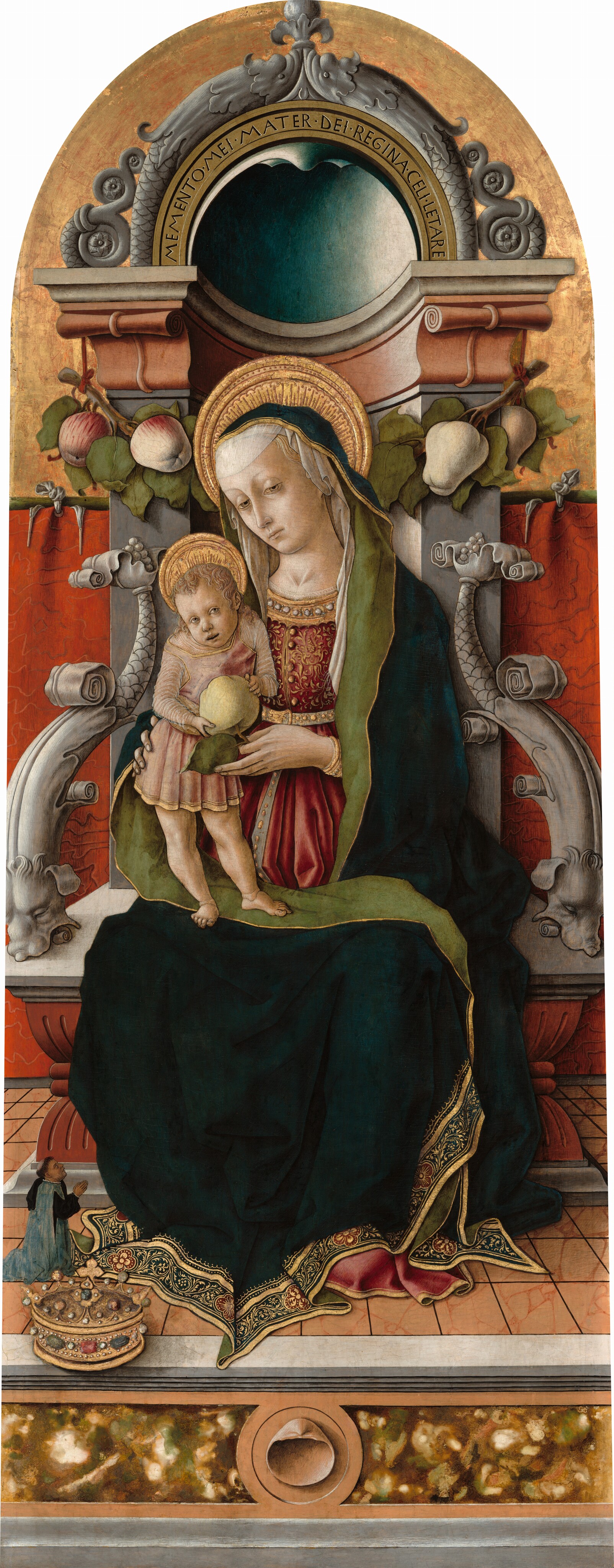 Carlo Crivelli, Madonna and Child Enthroned with Donor, 1470, National Gallery of Art, Washington, DC, USA. 
