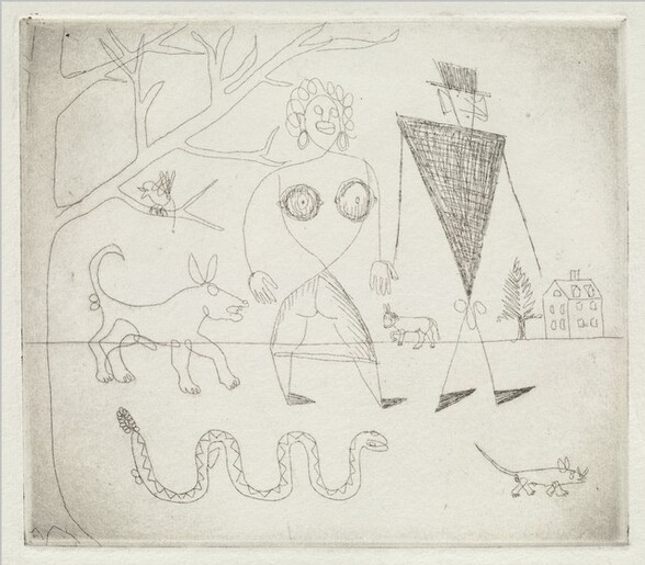 Untitled (Man and Woman Walking a Dog)