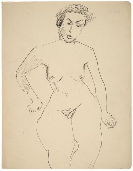 Frontal Nude Seated, Arms at Side